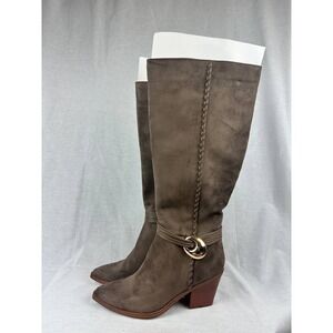 Universal Thread Womens Faux Suede Knee High Boots Taupe Brown Pointed Toe 8.5